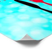 Personalized Teal  Black Red Eat Sign for Kitchen ポスター (角)