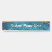 Personalized Teal Blue Gold Custom Name Door Sign サインプレート (正面)