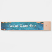 Personalized Teal Blue Gold Custom Name Door Sign サインプレート (正面)