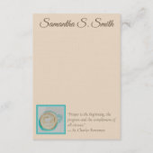 Personalized Teal Heart Coffee Cup Flat Note Card 招待状 (正面)