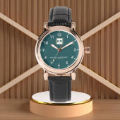 Personalized Teal Minimal custom name green 腕時計