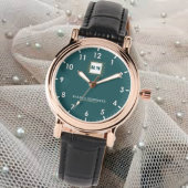 Personalized Teal Minimal custom name green 腕時計