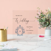 Personalized Teal Monogram Wedding sign アクリルサイン (ウェディング)