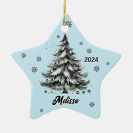 personalized teal ornament セラミックオーナメント