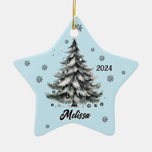 personalized teal ornament セラミックオーナメント (正面)