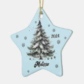 personalized teal ornament セラミックオーナメント (左)
