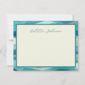 Personalized Teal Wave Border  ノートカード (正面)