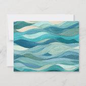 Personalized Teal Wave Border  ノートカード (裏面)