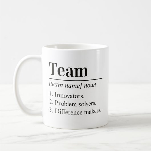 Personalized Team Definition Employee Appreciation コーヒーマグカップ (左)