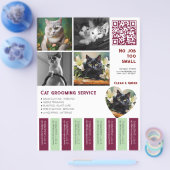 Personalized Tear Off Flyer Cat QR code  チラシ (シングル)