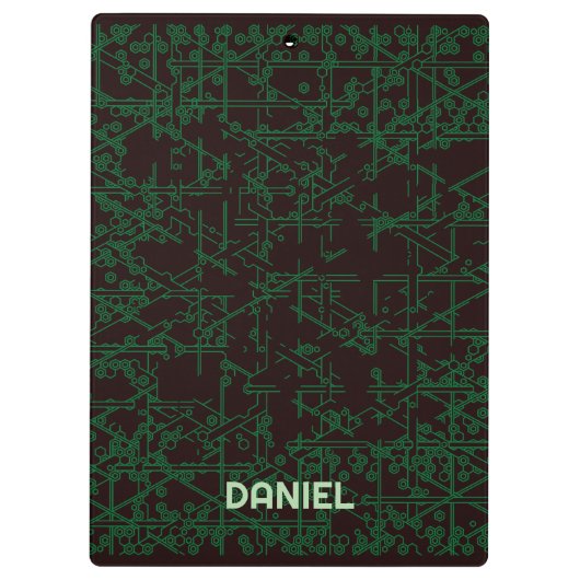 Personalized Tech Circuit Modern Clipboard クリップボード (裏面)