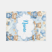Personalized Teddy Bear Baby Blanket with Name フリースブランケット (正面(横))
