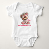Personalized Teddy Bear Baby Bodysuit  ベビーボディスーツ (正面)