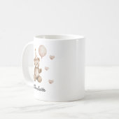 Personalized Teddy Bear Birthday Baby Mug  コーヒーマグカップ (正面左)