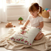 Personalized Teddy Bear Cherry Floral Pillow クッション