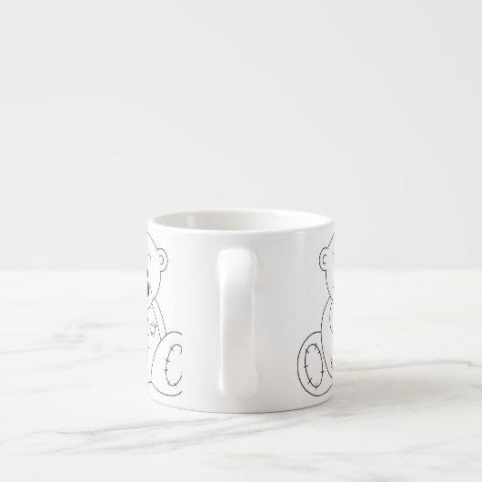 Personalized Teddy Bear Coffee Cup エスプレッソカップ (裏面)