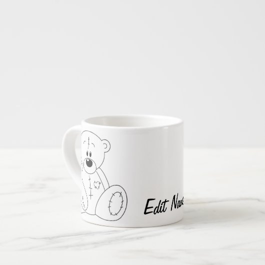 Personalized Teddy Bear Coffee Cup エスプレッソカップ (正面左)