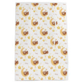Personalized Teddy Bear Moon Baby Shower ミディアムペーパーバッグ (裏面)