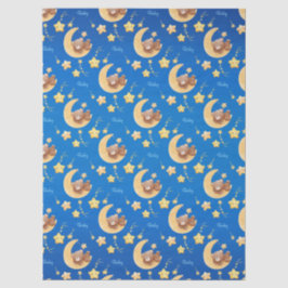 Personalized Teddy Bear Moon Baby Shower 薄葉紙