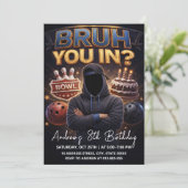 Personalized Teen Bowling birthday 招待状 (スタンド正面)