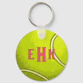 Personalized Tennis Ball Keychain with Initials キーホルダー (正面)