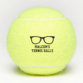 Personalized tennis balls with black spectacles テニスボール (正面)