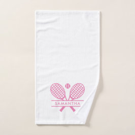 Personalized Tennis Rackets Motif Club Team Swag ハンドタオル