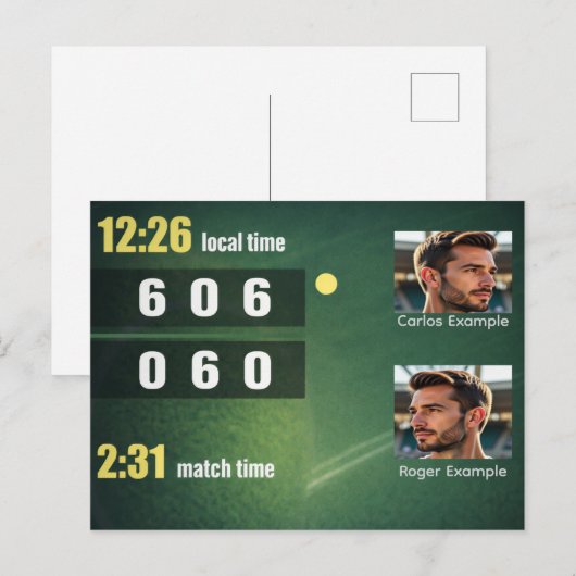 Personalized Tennis Scoreboard – Custom Match ポストカード (正面/裏面)