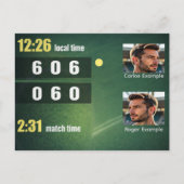 Personalized Tennis Scoreboard – Custom Match ポストカード (正面)