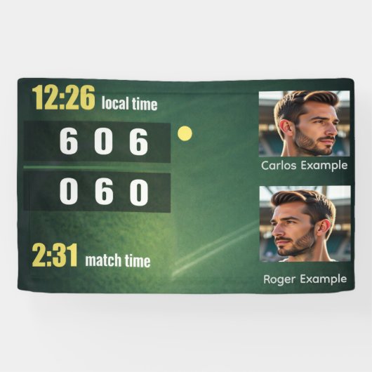 Personalized Tennis Scoreboard – Custom Match 横断幕 (横)