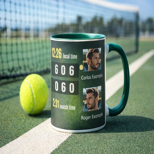 Personalized Tennis Scoreboard Match Result マグカップ