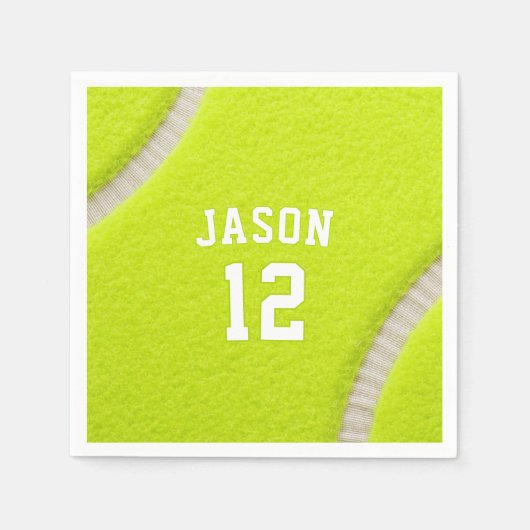 Personalized Tennis with Name & Age スタンダードカクテルナプキン (正面)