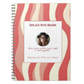 Personalized Terra Cota and Cream Wave Patterned  ノートブック (正面)