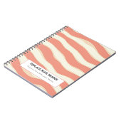Personalized Terra Cotta and Cream Wave Patterned ノートブック (左側)