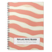 Personalized Terra Cotta and Cream Wave Patterned  ノートブック (正面)
