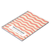 Personalized Terra Cotta and Cream Wave Patterned ノートブック (左側)