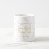Personalized Text Watercolor Ribbon Pattern Design コーヒーマグカップ (中央)