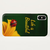 Personalized Text with Ladybug and Sunflower Case-Mate iPhoneケース (裏面(横))