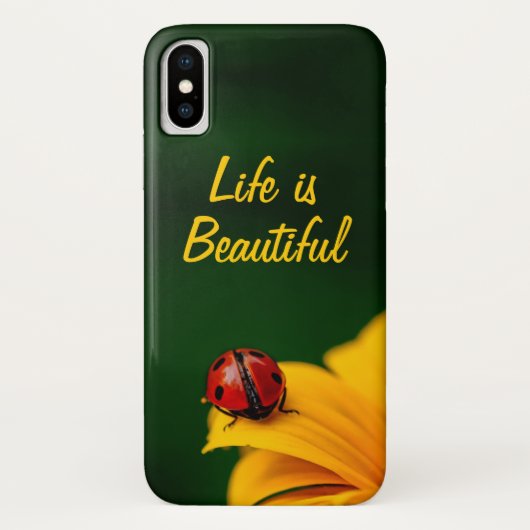 Personalized Text with Ladybug and Sunflower Case-Mate iPhoneケース (裏面)