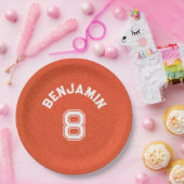 Personalized textured Basketball Kids Party ペーパープレート (パーティー)