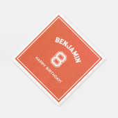 Personalized textured Basketball Party kids Napkin スタンダードランチョンナプキン (角)