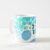 Personalized Textured Polka Dot コーヒーマグカップ (正面左)