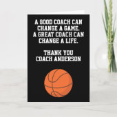 Personalized Thank You Basketball Coach From Team カード (正面)