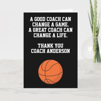 Personalized Thank You Basketball Coach From Team カード