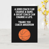 Personalized Thank You Basketball Coach From Team カード (黄色い花)