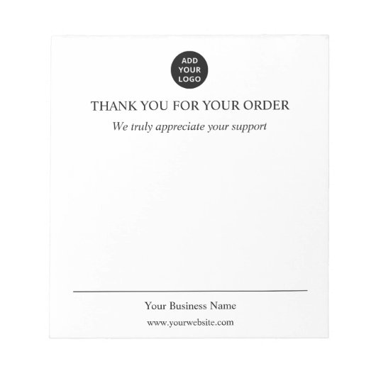 Personalized Thank You Business ノートパッド (正面)