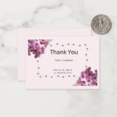 Personalized Thank You Card | Cherry Blossom Flora ノートカード (正面/裏面インサイチュ)