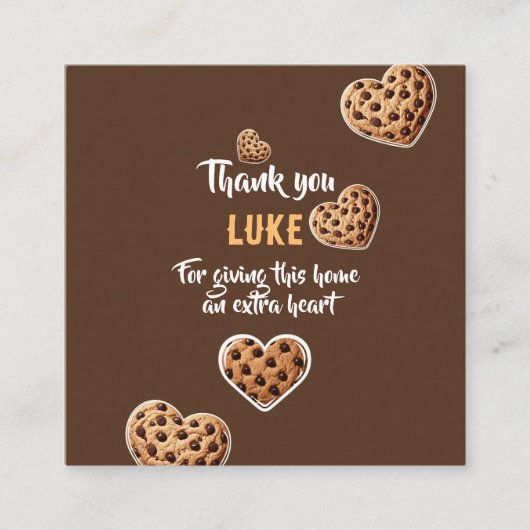 Personalized Thank you cookie hearts design エンクロージャーカード (正面)