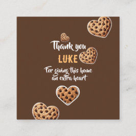 Personalized Thank you cookie hearts design エンクロージャーカード