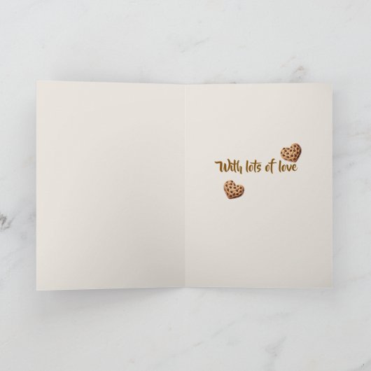 Personalized Thank you cookie hearts design サンキューカード (内部)